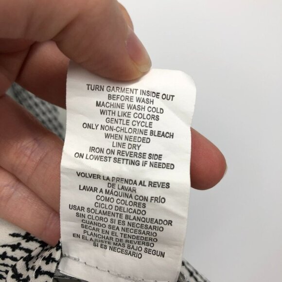 Rewind Creme chevron print peasant blouse with  neon pink pops of color XS - Picture 11 of 15